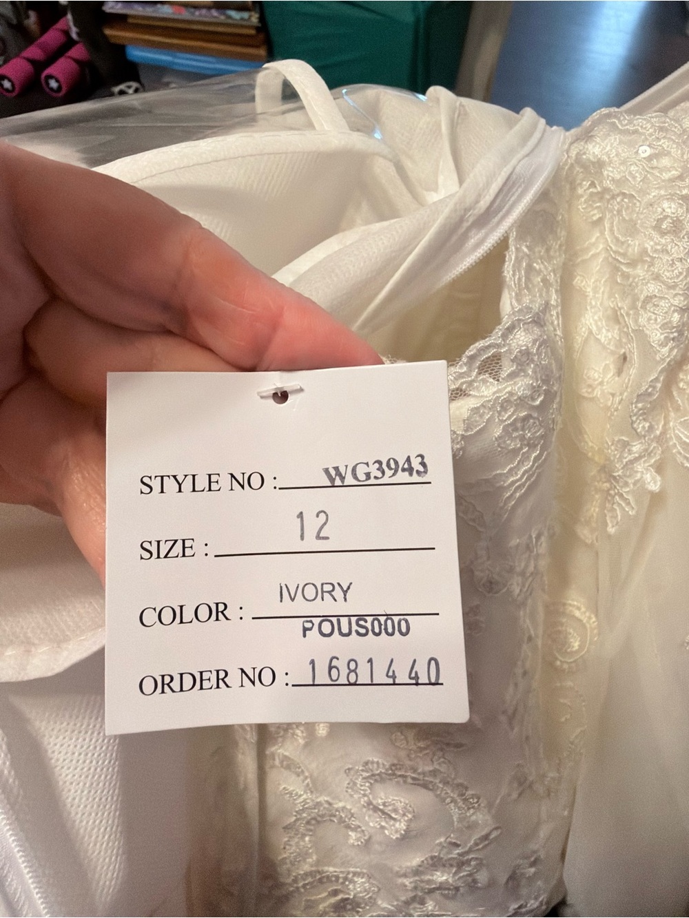 DAVIDS BRIDAL COLLECTION LACE AND TULLE WEDDING DRESS NWT 12 - Picture 5 of 5